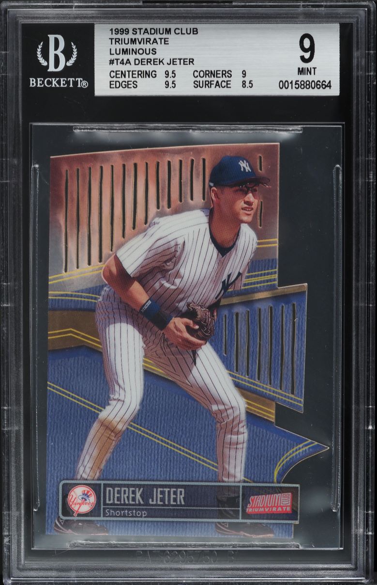 Derek Jeter #T4A 1999 Stadium Club Baseball Triumvirate Luminous