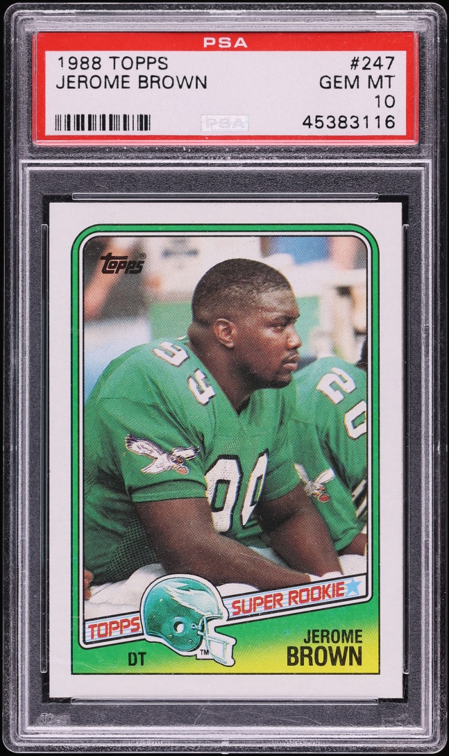 1988 Topps Football Jerome Brown ROOKIE #247 PSA 10 GEM MINT