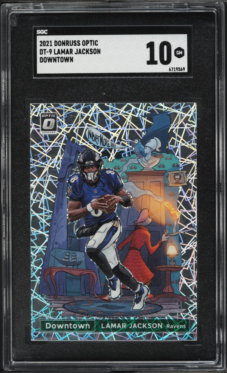 2021 Donruss Optic Downtown Lamar Jackson #DT-9 SGC 10 GEM MINT