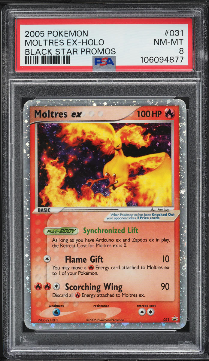 2005 Pokemon Black Star Promo Holo Moltres Ex #31 PSA 8 NM-MT
