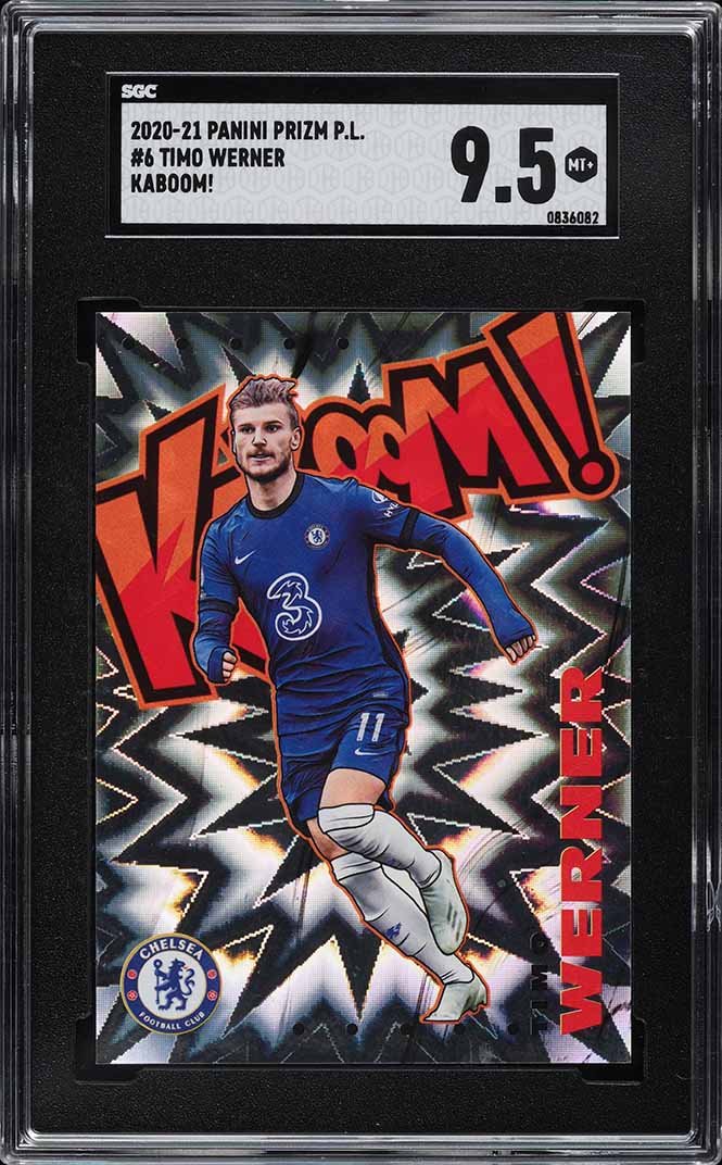 2020 Panini Prizm Premier League Kaboom! Timo Werner #6 SGC 9.5 MINT+