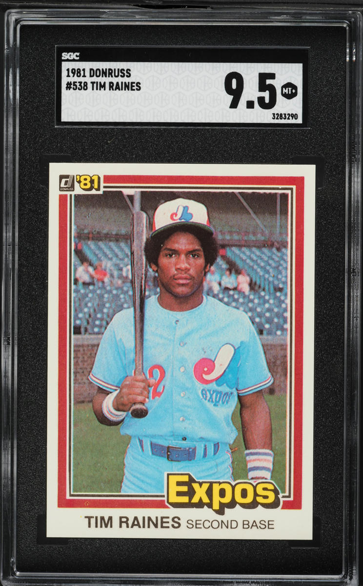 1981 Donruss Tim Raines ROOKIE #538 SGC 9.5 MINT+