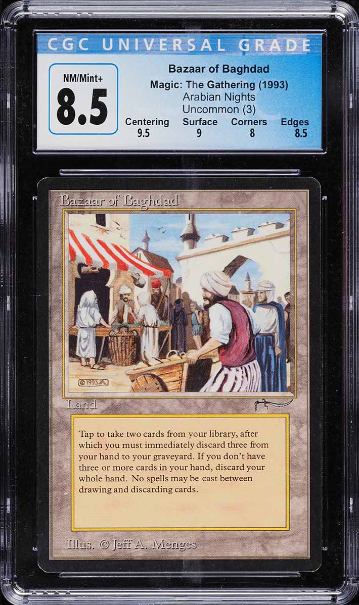 1993 Magic The Gathering MTG Arabian Nights Bazaar Of Baghdad CGC 8.5 NM-MT+