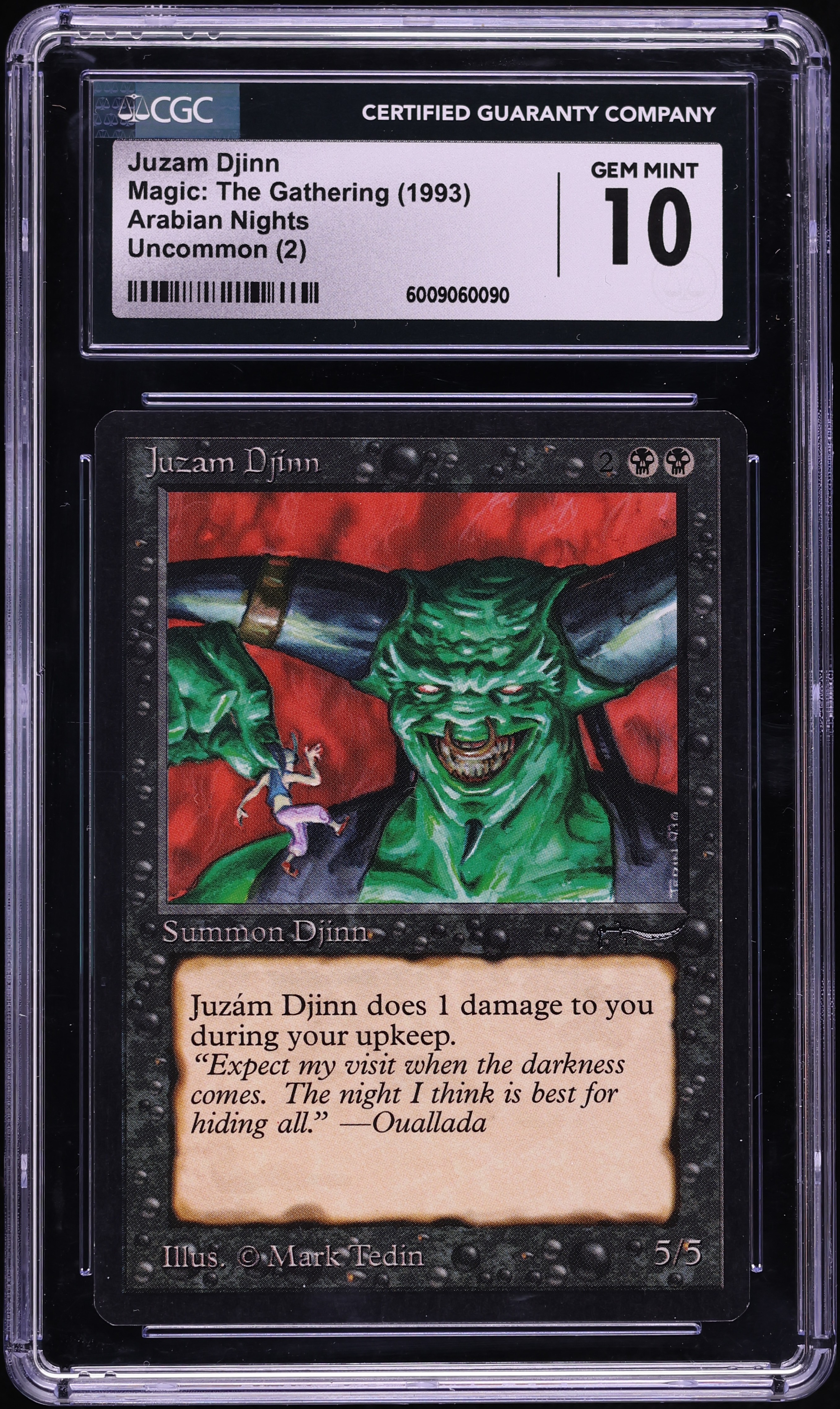 1993 Magic The Gathering MTG Arabian Nights Juzam Djinn CGC 10 GEM MINT