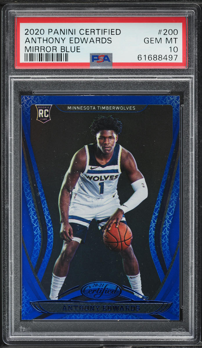 2020 Panini Certified Mirror Blue Anthony Edwards ROOKIE #200 PSA 10 GEM MINT