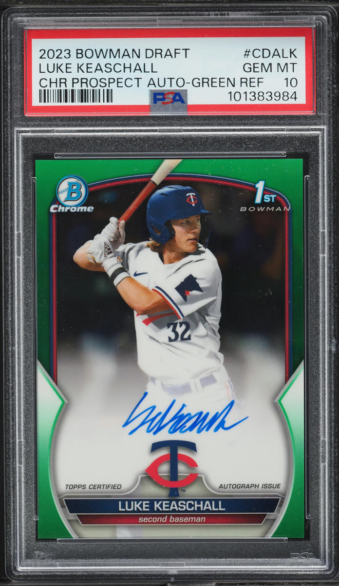 2023 Bowman Draft Chrome Green Luke Keaschall AUTO /99 #CDALK PSA 10 GEM MINT