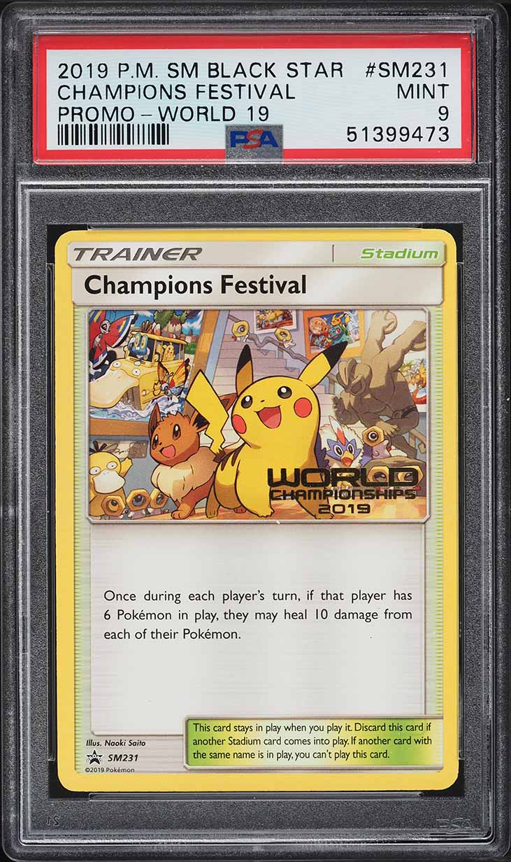 2019 Pokemon SM Black Star Promo World Champions Festival #SM231 PSA 9 MINT