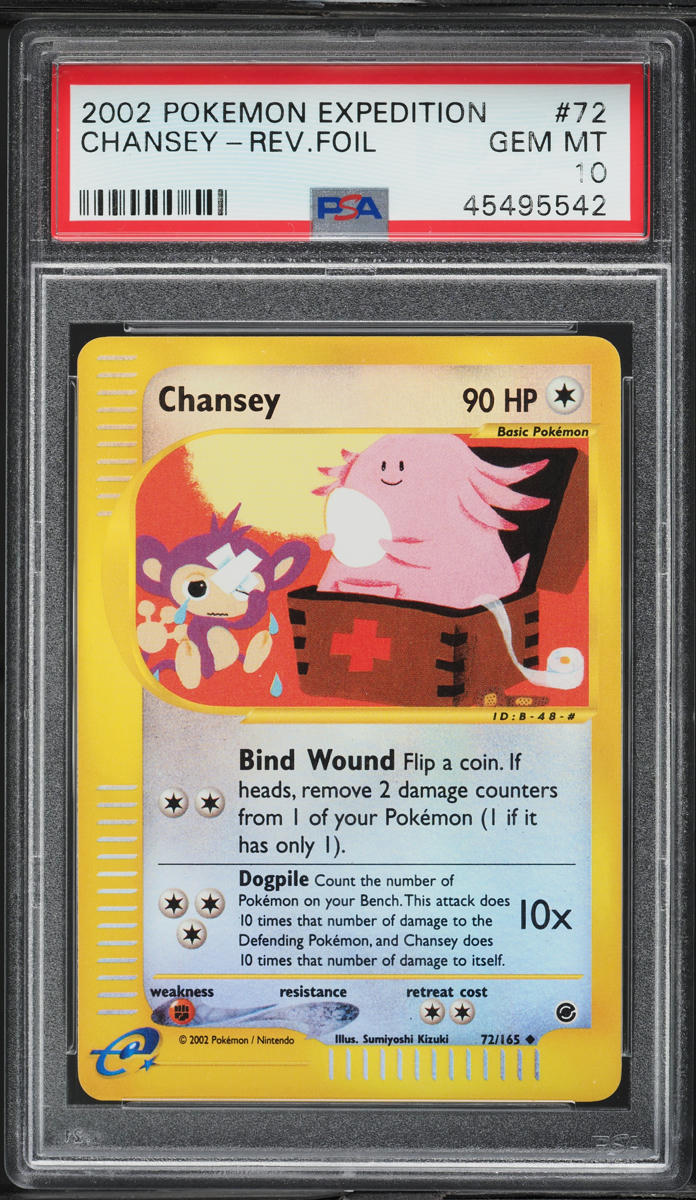 2002 Pokemon Expedition Reverse Holo Chansey #72 PSA 10 GEM MINT