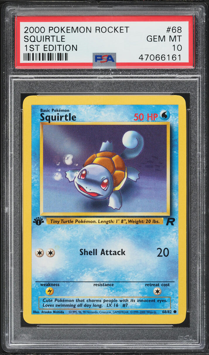 2000 Pokemon Rocket 1st Edition Squirtle #68 PSA 10 GEM MINT