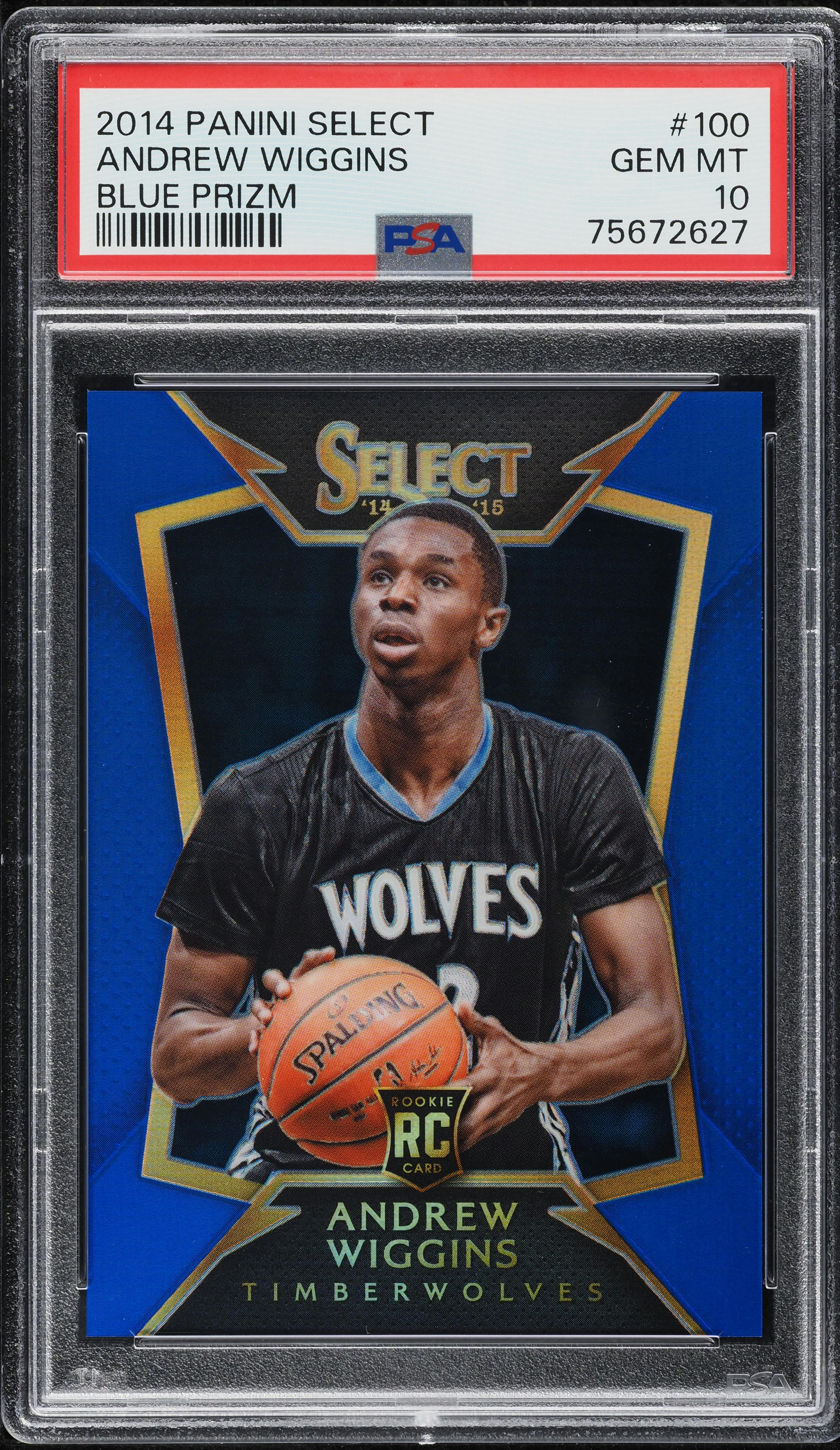 2014 Select Blue Prizm Andrew Wiggins ROOKIE /249 #100 PSA 10 GEM MINT