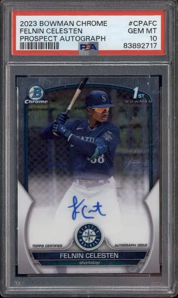 2023 Bowman Chrome Prospect Autographs #CPA-FC Felnin Celesten RC Auto PSA 10