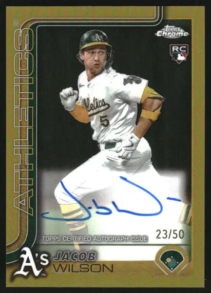 2025 Topps Chrome Rookie Autographs Gold Refractor Jacob Wilson RC Auto /50