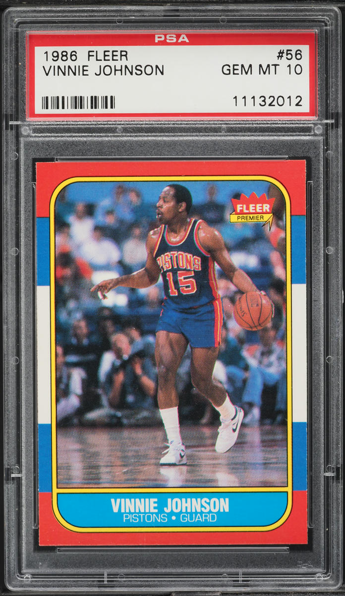 1986 Fleer Basketball Vinnie Johnson #56 PSA 10 GEM MINT