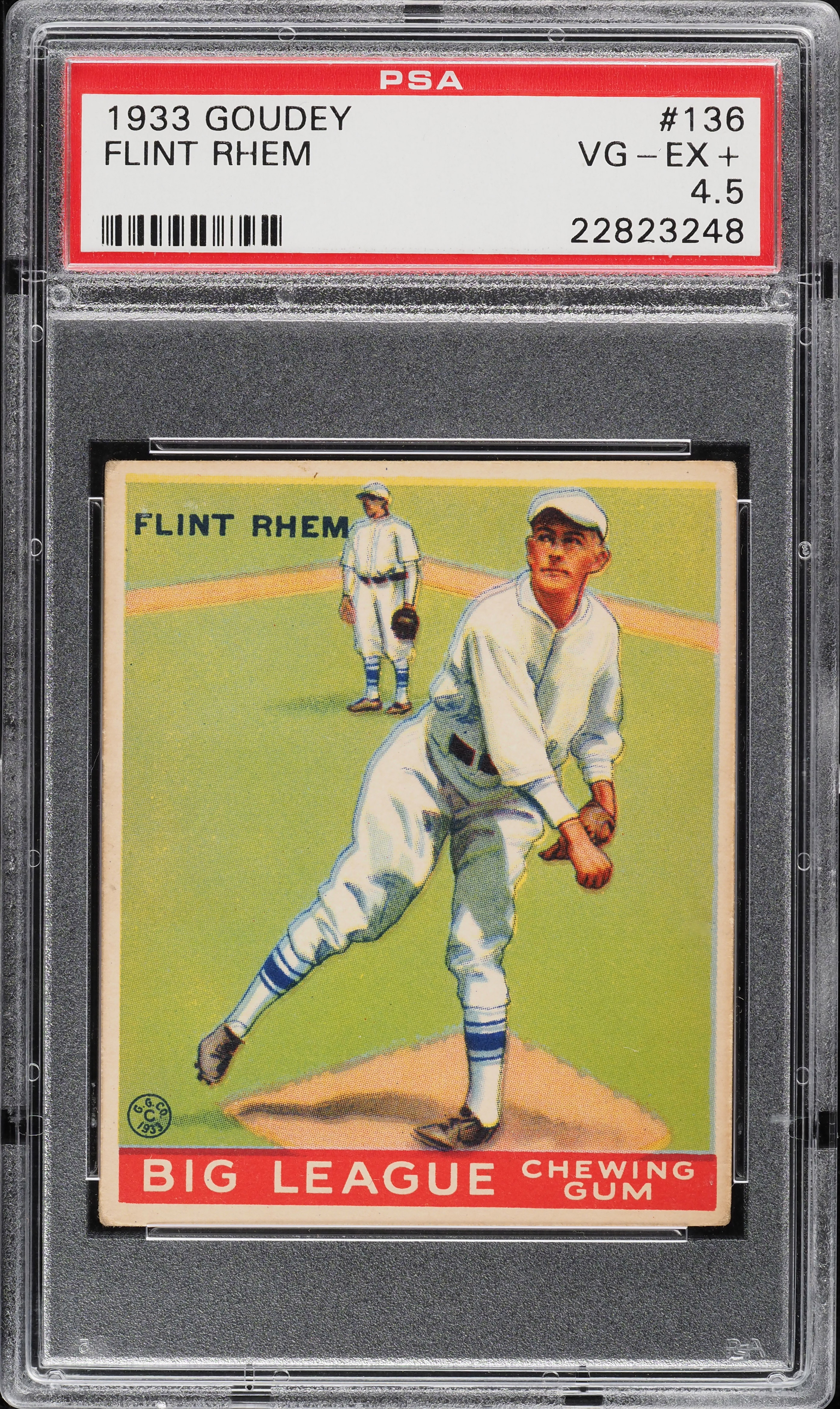 1933 Goudey Flint Rhem #136 PSA 4.5 VGEX+