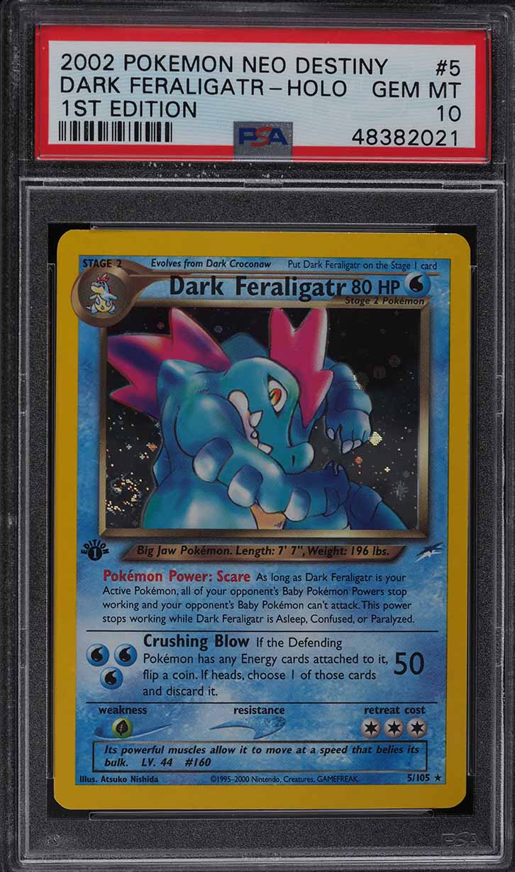 2002 Pokemon Neo Destiny 1st Edition Holo Dark Feraligatr #5 PSA 10 GEM MINT