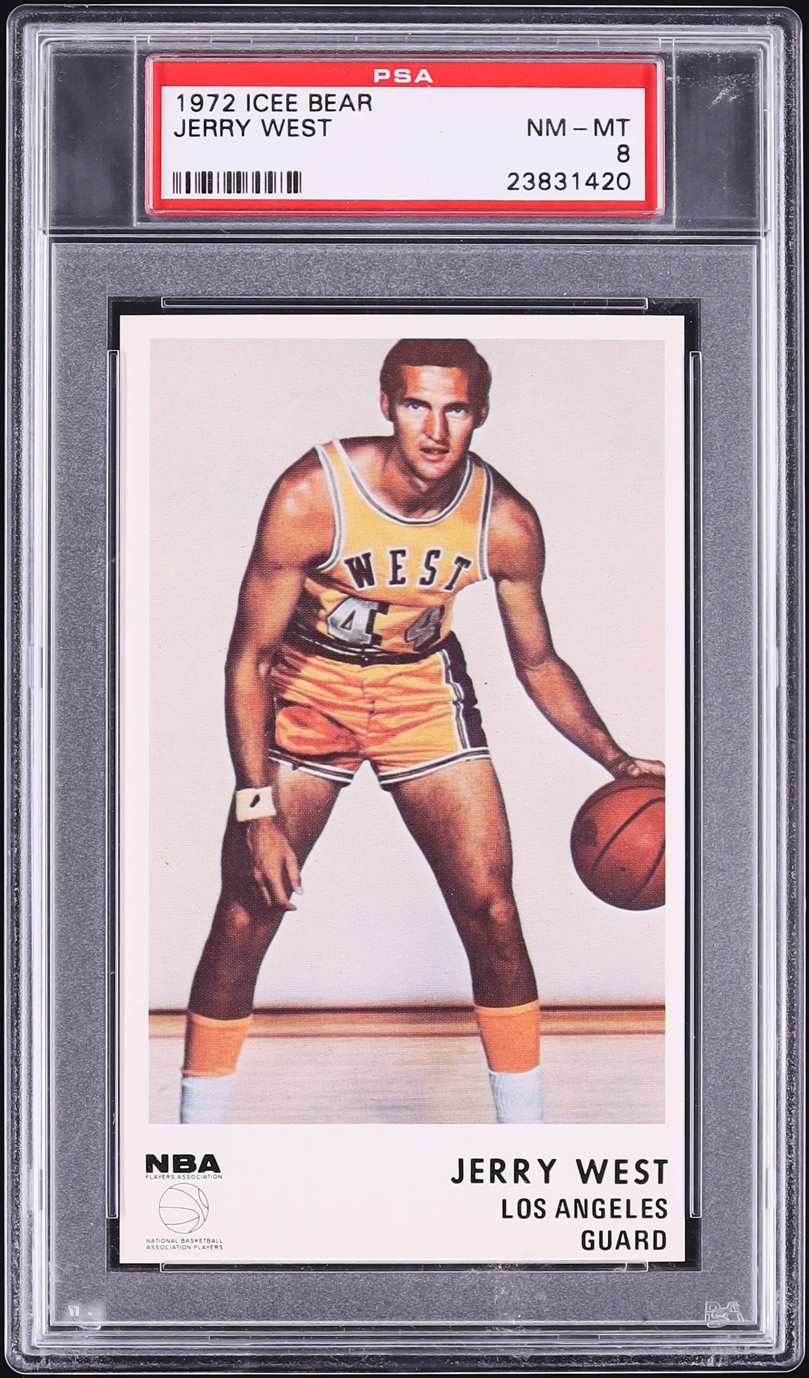 1972 Icee Bear Basketball Jerry West PSA 8 NM-MT
