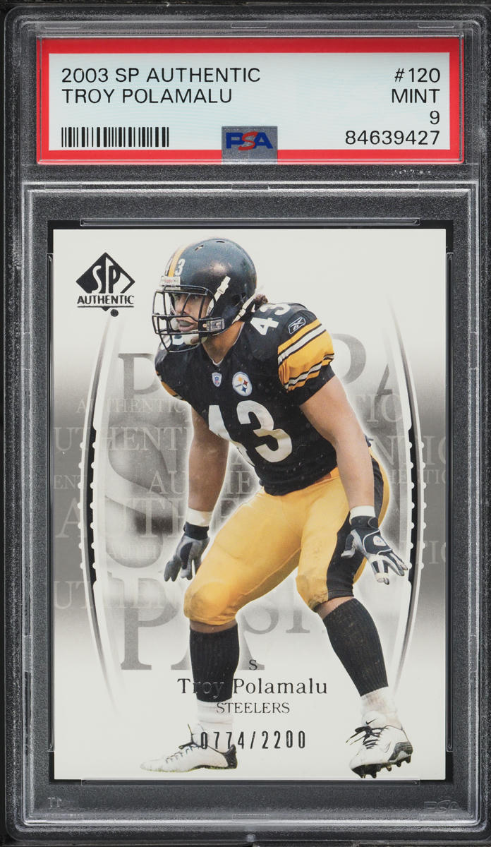 2003 SP Authentic Troy Polamalu ROOKIE /2200 #120 PSA 9 MINT