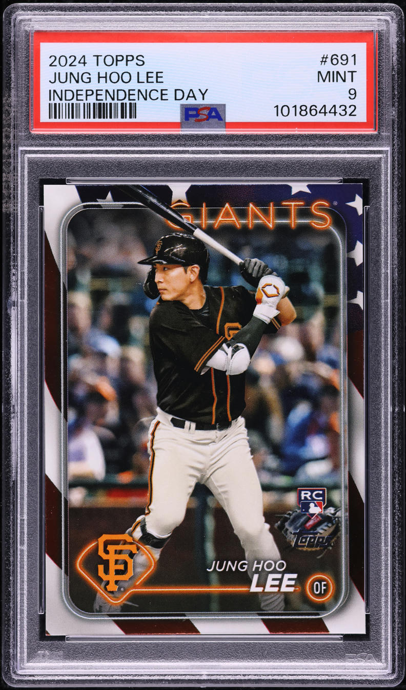 2024 Topps Independence Day Jung Hoo Lee ROOKIE /76 #691 PSA 9 MINT