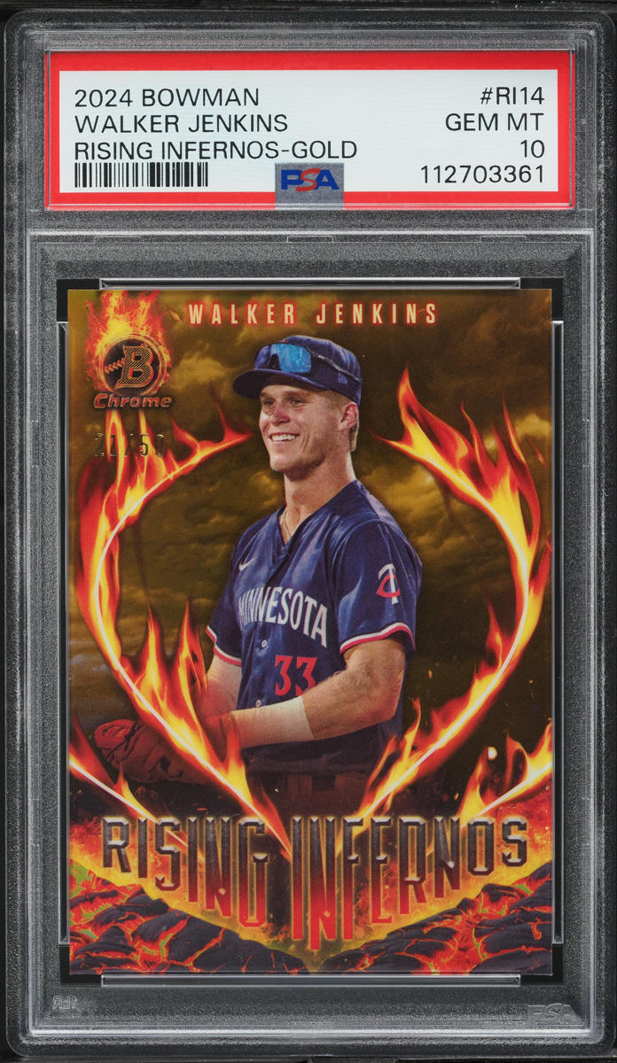 2024 Bowman Rising Infernos Gold Walker Jenkins PROSPECT /50 #RI14 PSA 10 GEM