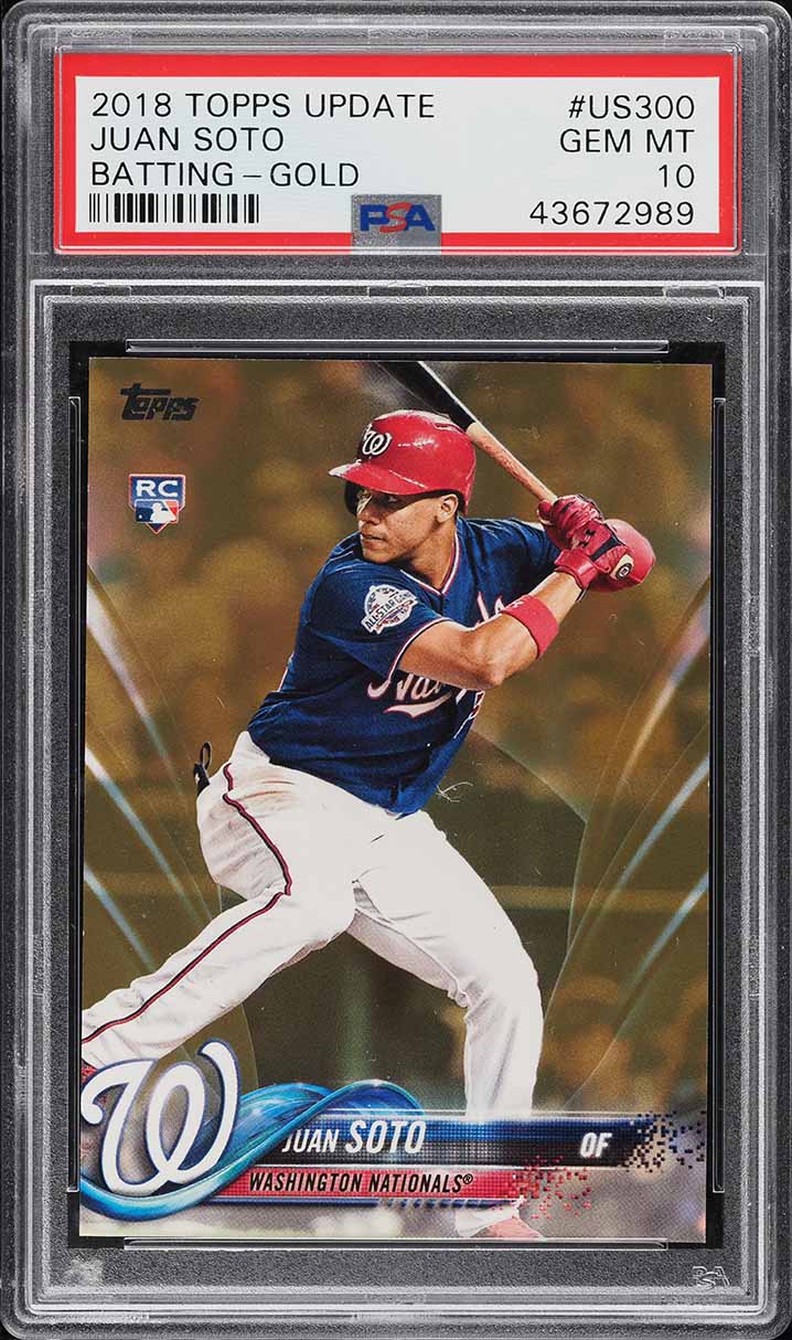 2018 Topps Update Batting Gold Juan Soto ROOKIE /2018 #US300 PSA 10 GEM MINT