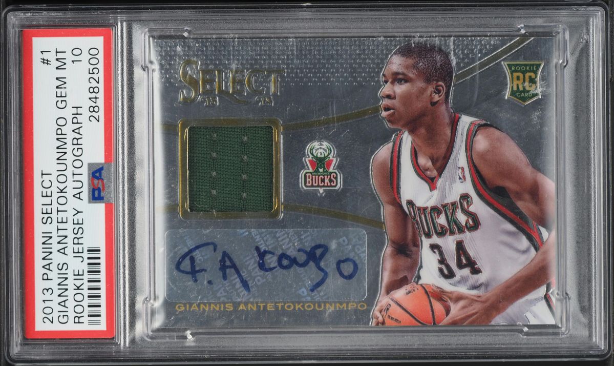 2013 Select Basketball Giannis Antetokounmpo ROOKIE PATCH AUTO #1 PSA 10 GEM