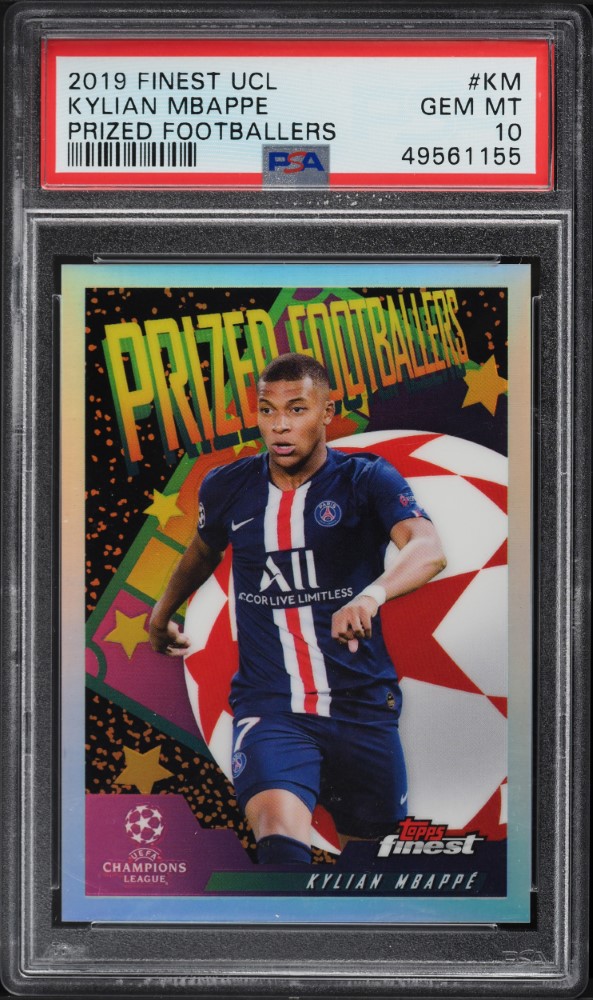 2019 Finest UEFA Prized Footballers Kylian Mbappe #PF-KM PSA 10 GEM MINT