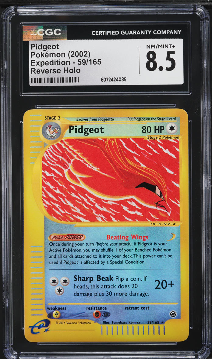 2002 Pokemon Expedition Reverse Holo Pidgeot #59 CGC 8.5 NM-MT+