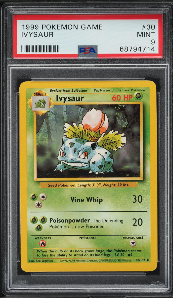 1999 Pokemon Base Set Ivysaur #30 PSA 9 MINT