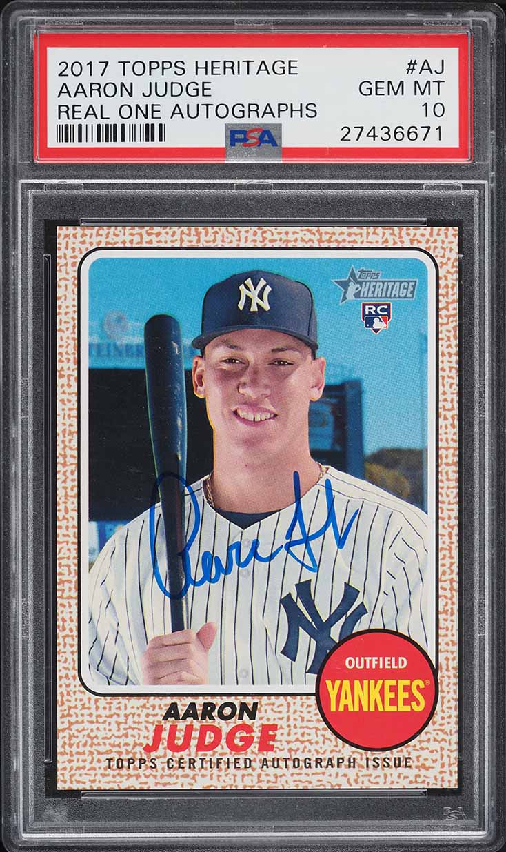 2017 Topps Heritage Real One Aaron Judge ROOKIE AUTO #ROA-AJ PSA 10 GEM MINT