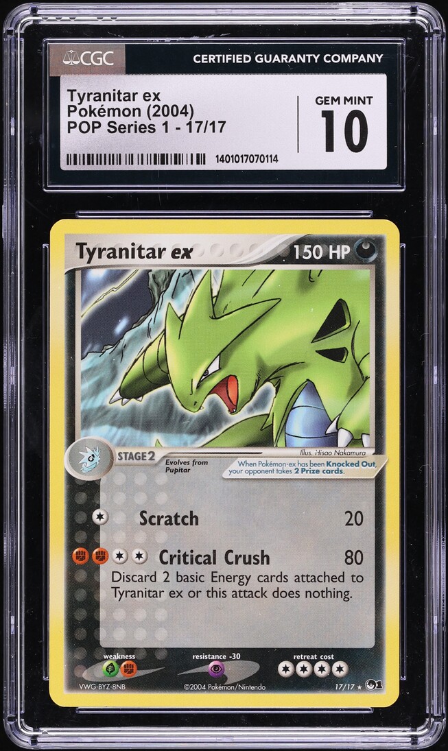 2004 Pokemon Pop Series 1 Holo Tyranitar ex #17 CGC 10 GEM MINT