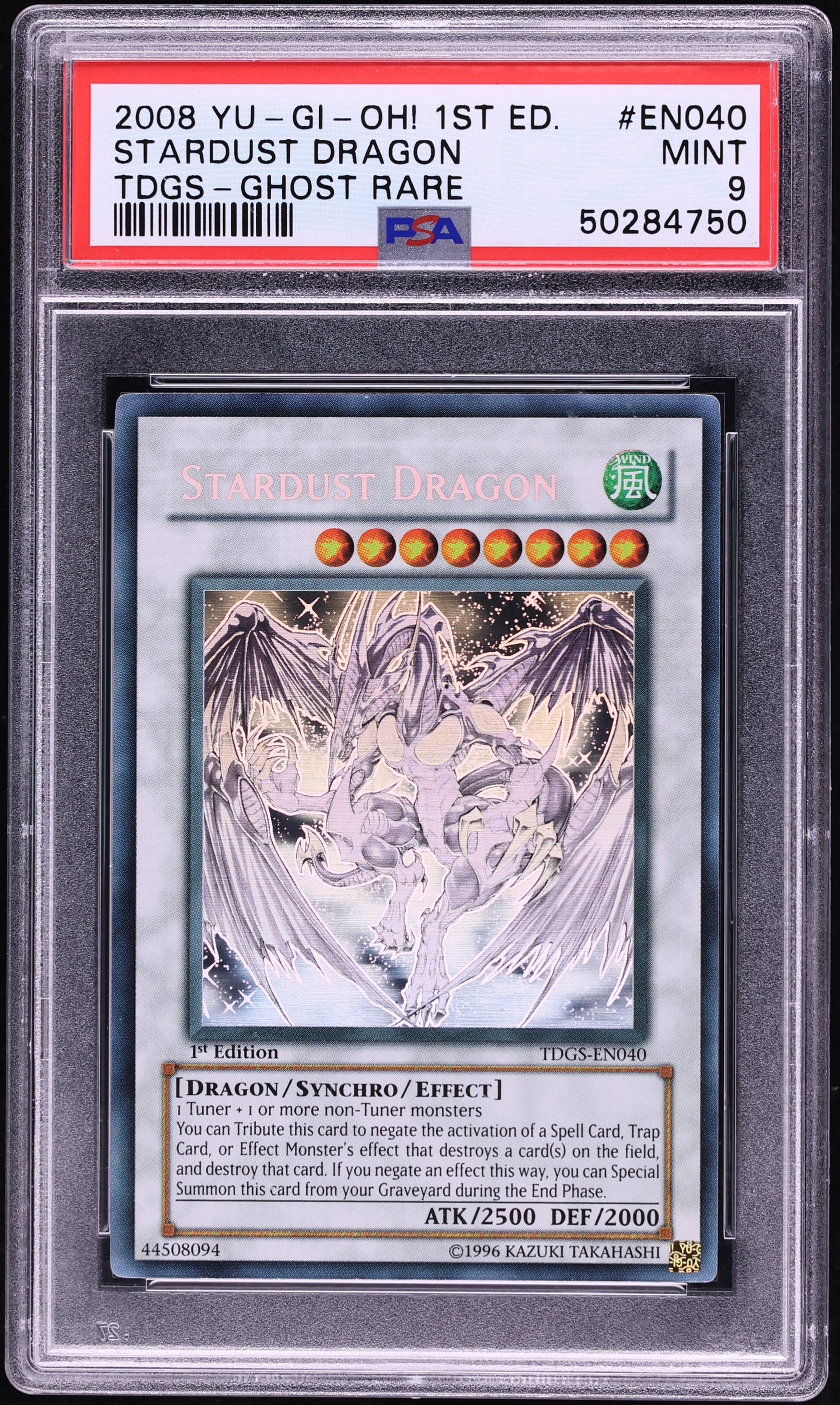 2008 Yu-Gi-Oh! Duelist Genesis 1st Edition Ghost Rare Stardust Dragon #TDGS-EN040 PSA 9 MINT