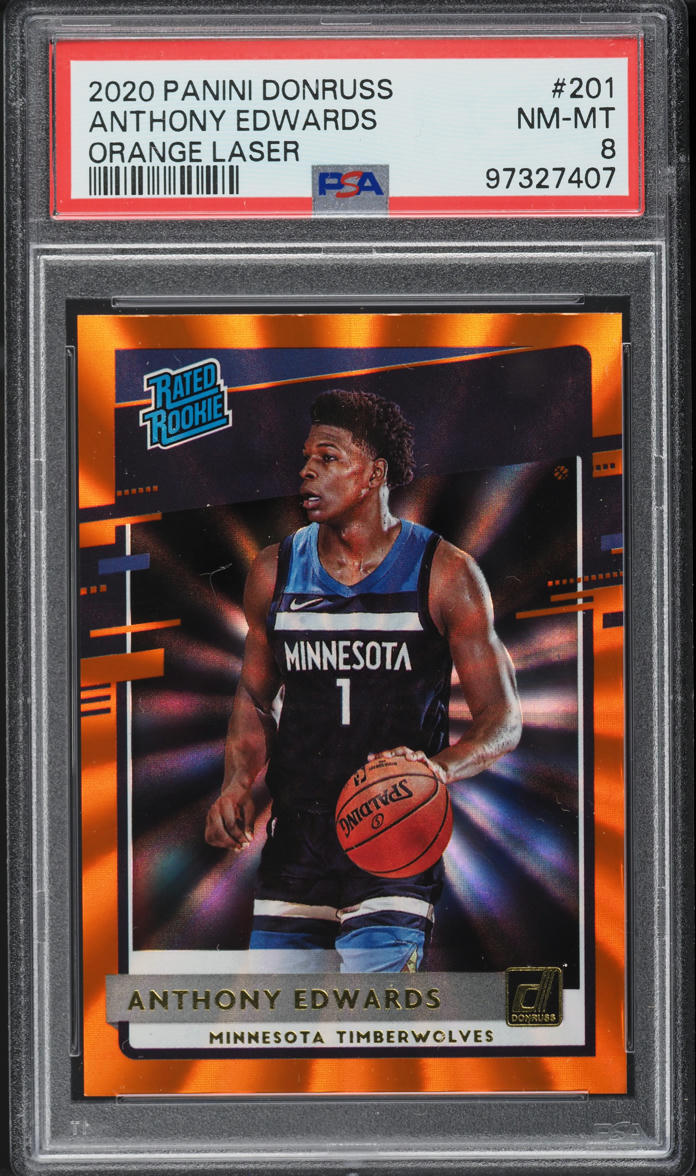 2020 Donruss Orange Laser Anthony Edwards ROOKIE #201 PSA 8 NM-MT