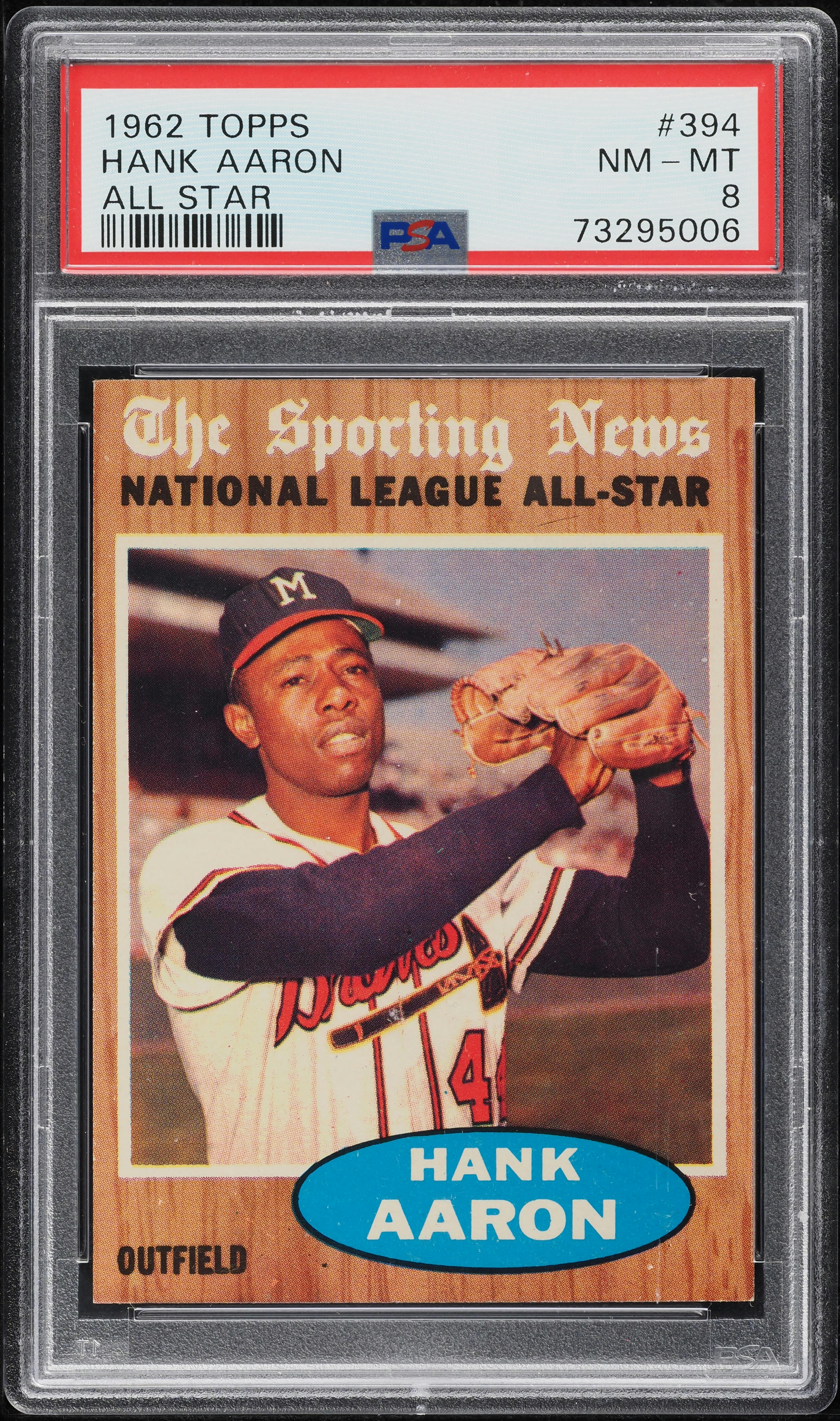 1962 Topps Hank Aaron ALL-STAR #394 PSA 8 NM-MT