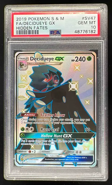 2019 Pokemon SM Hidden Fates #SV47/SV94 Decidueye GX PSA 10