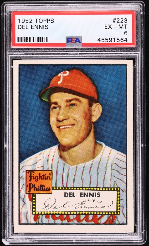 1952 Topps Del Ennis #223 PSA 6 EXMT