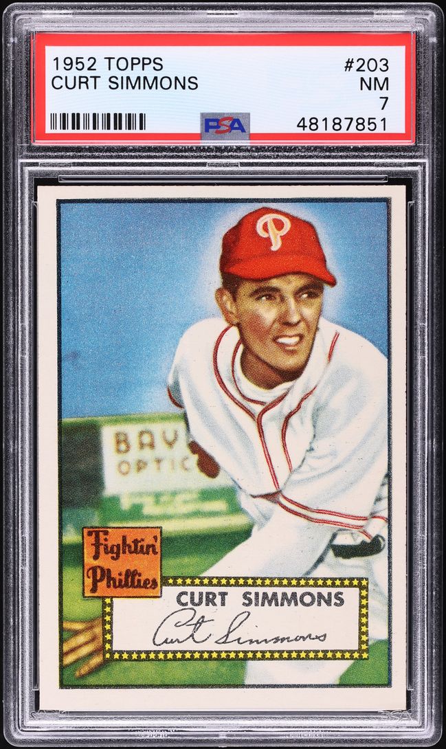 1952 Topps Curt Simmons #203 PSA 7 NRMT