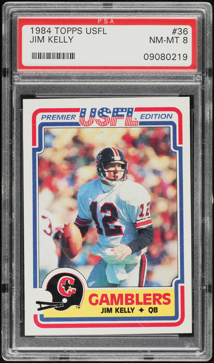 1984 Topps USFL Jim Kelly ROOKIE #36 PSA 8 NM-MT