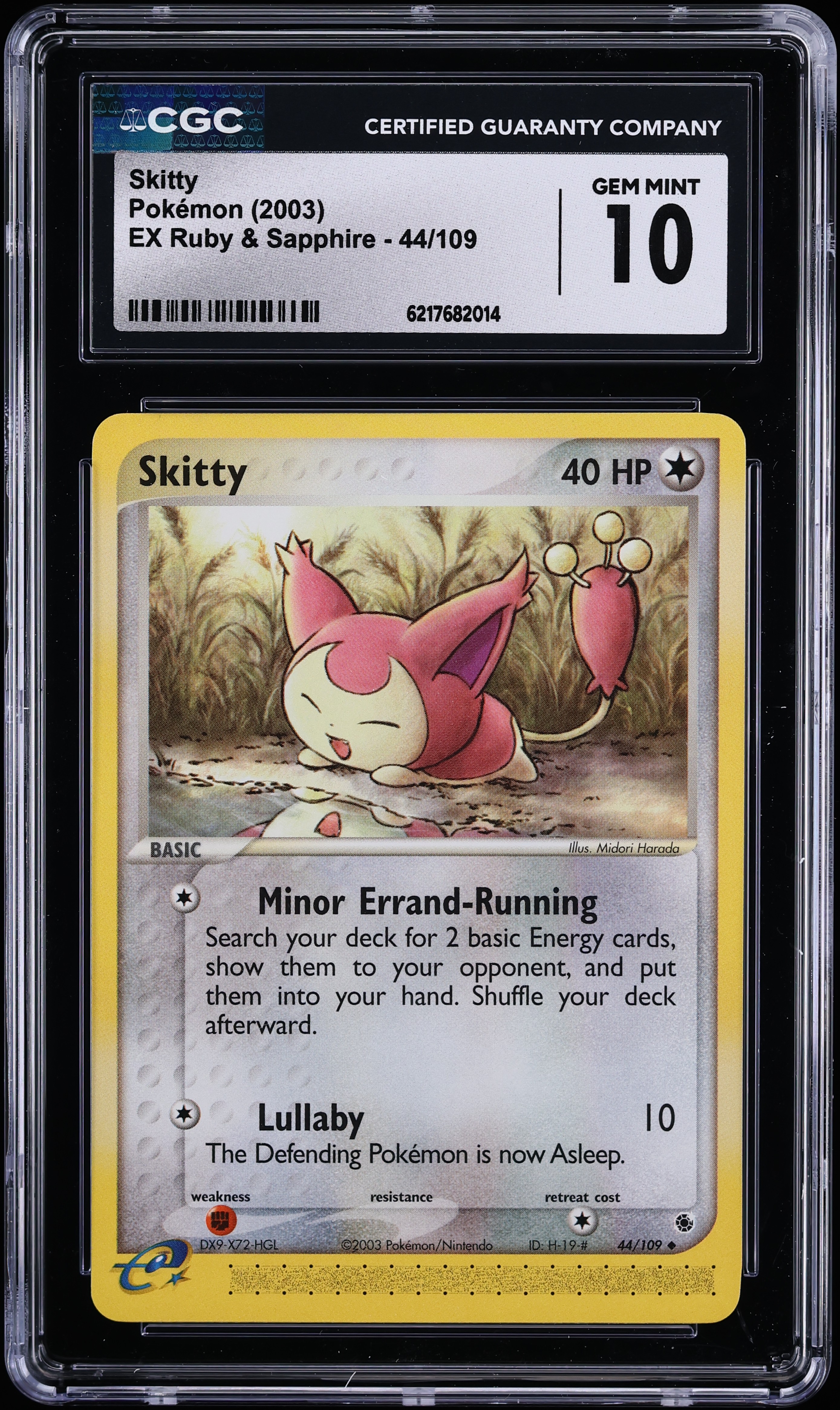 2003 Pokemon EX Ruby & Sapphire Skitty #44 CGC 10 GEM MINT