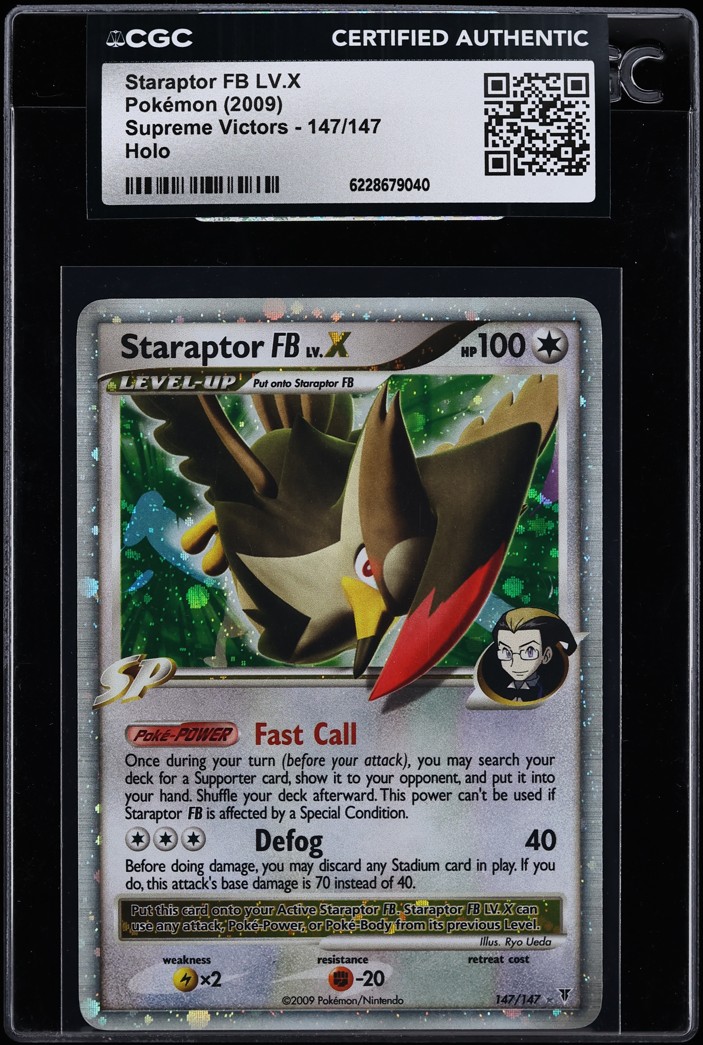 2009 Pokemon Platinum Supreme Victors Holo Staraptor FB LV.X #147 CGC AUTH