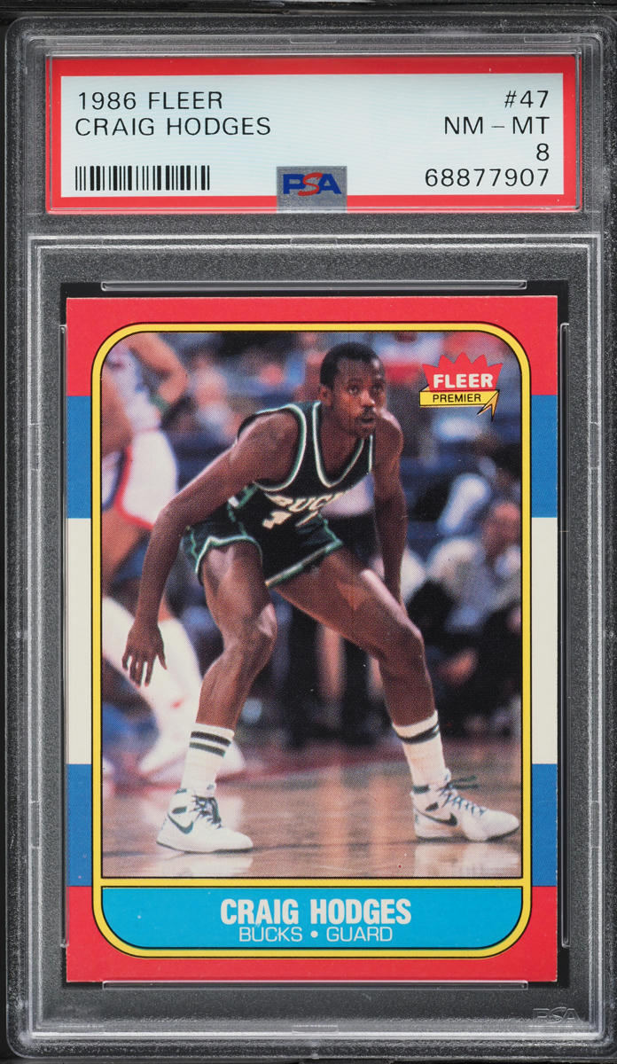 1986 Fleer Basketball Craig Hodges #47 PSA 8 NM-MT