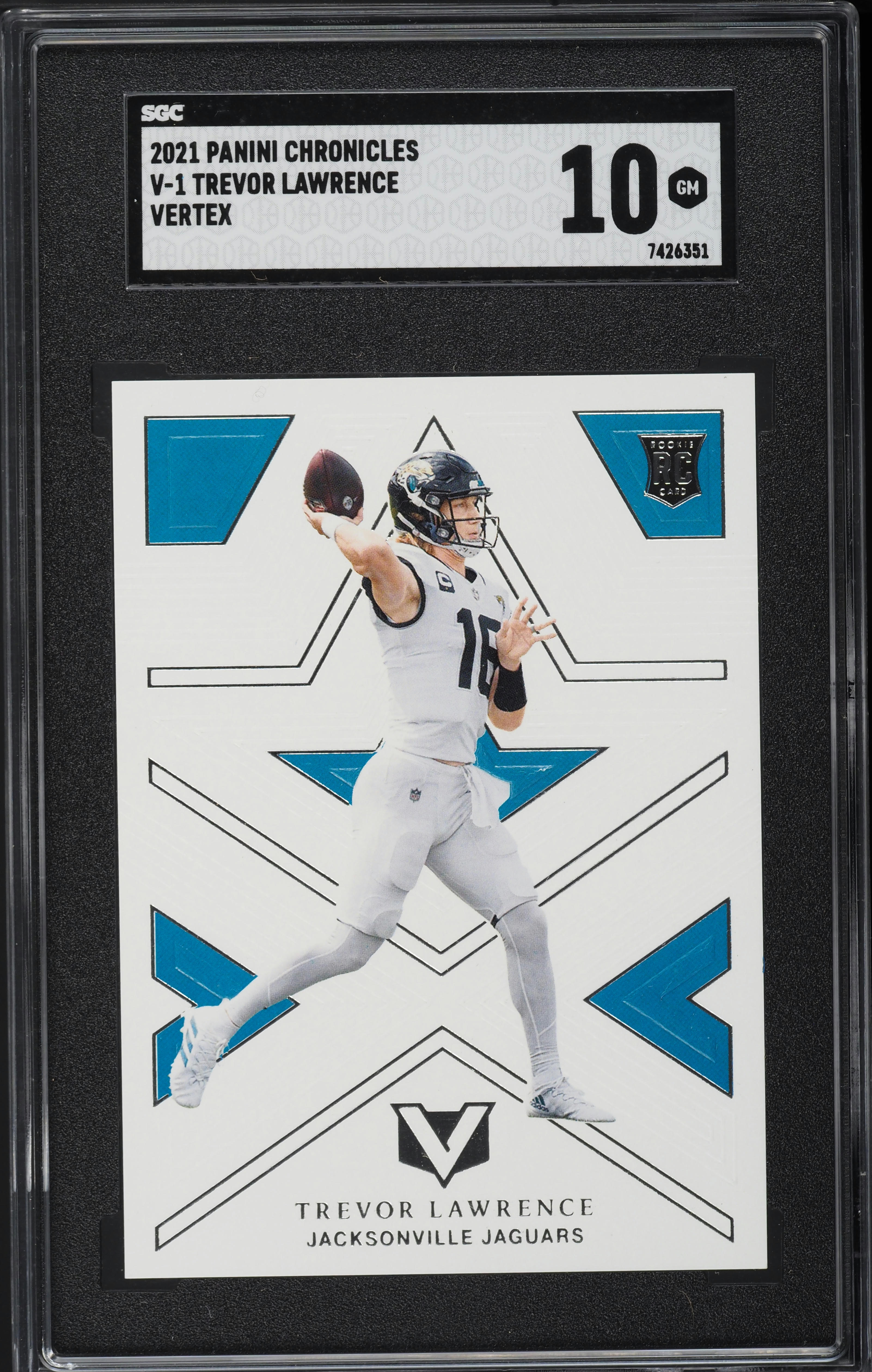 2021 Panini Chronicles Vertex Trevor Lawrence ROOKIE #V-1 SGC 10 GEM MINT
