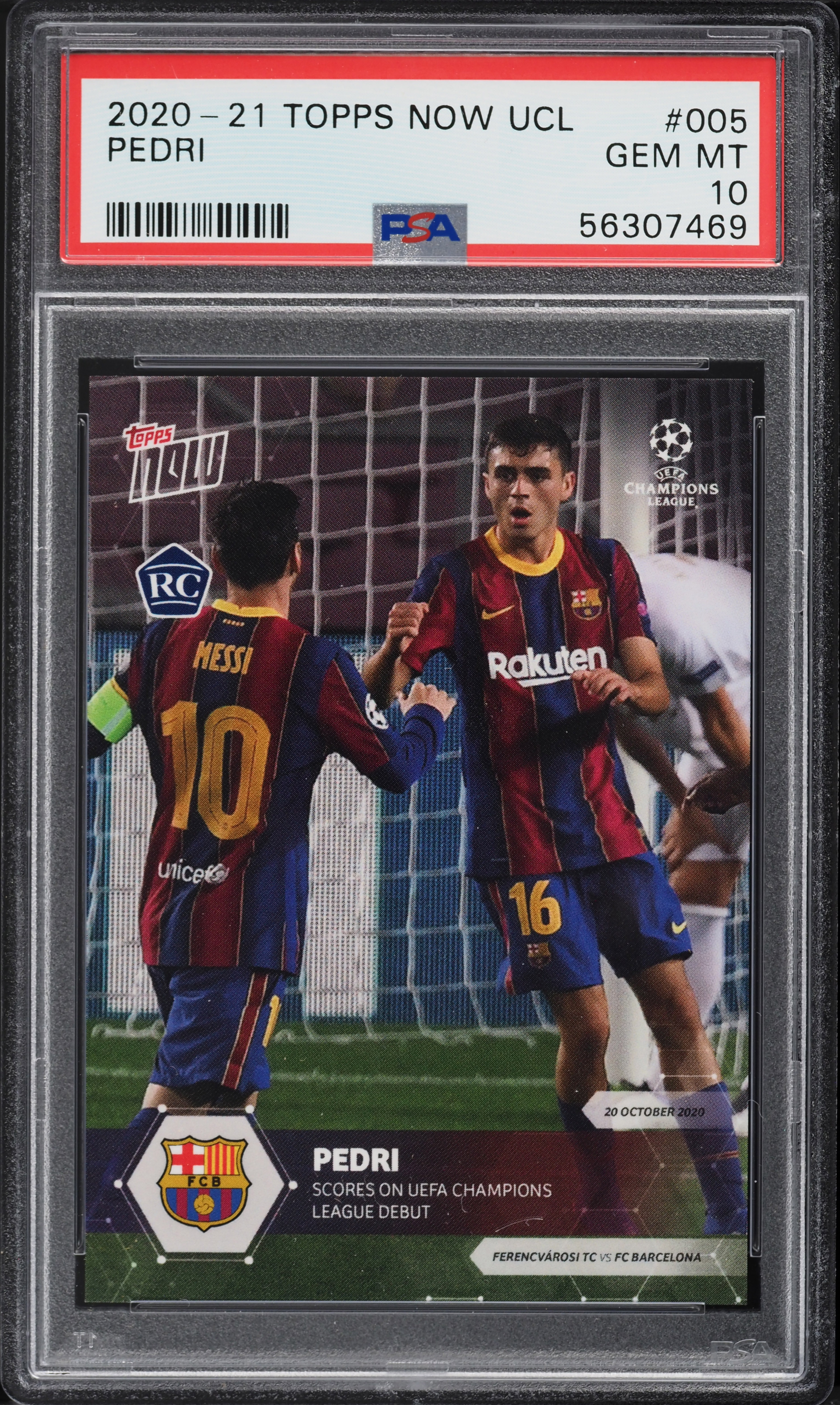 2020 Topps Now UEFA Champions League Pedri ROOKIE #5 PSA 10 GEM MINT