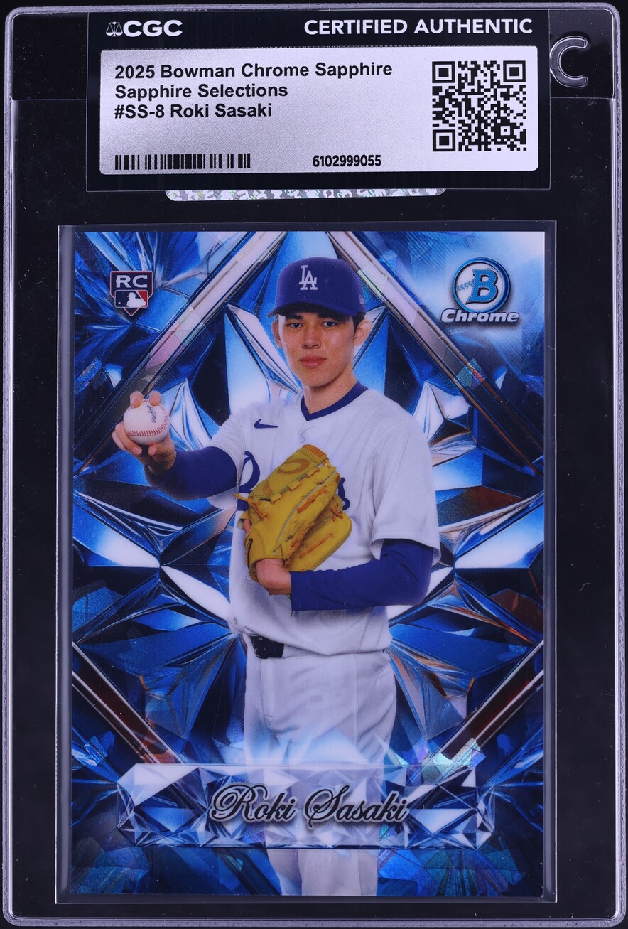 Roki Sasaki #SS-8 2025 Bowman Chrome Sapphire Edition Baseball Selections