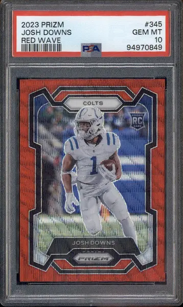 2023 Panini Prizm Red Wave #345 Josh Downs RC /149 PSA 10