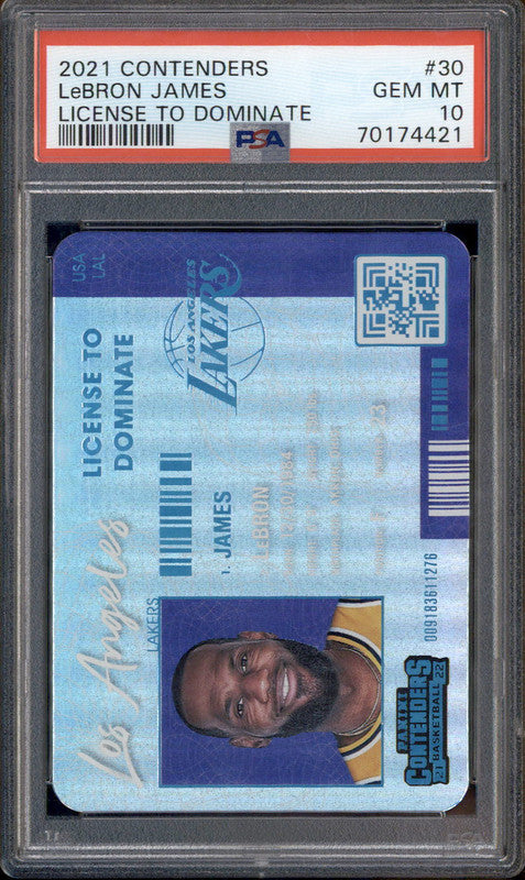 2021-22 Panini Contenders License to Dominate #30 LeBron James PSA 10