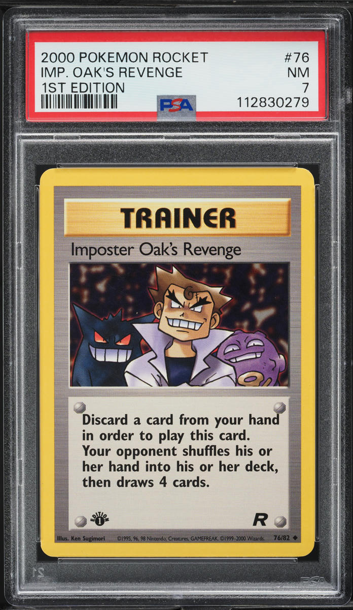 2000 Pokemon Team Rocket 1st Edition Imposter Oak's Revenge #76 PSA 7 NRMT