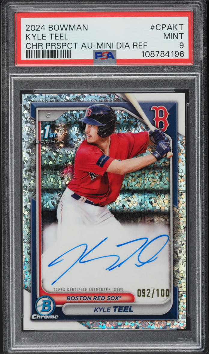2024 Bowman Chrome Mini Diamond Refractor Kyle Teel AUTO /100 #CPAKT PSA 9 MINT
