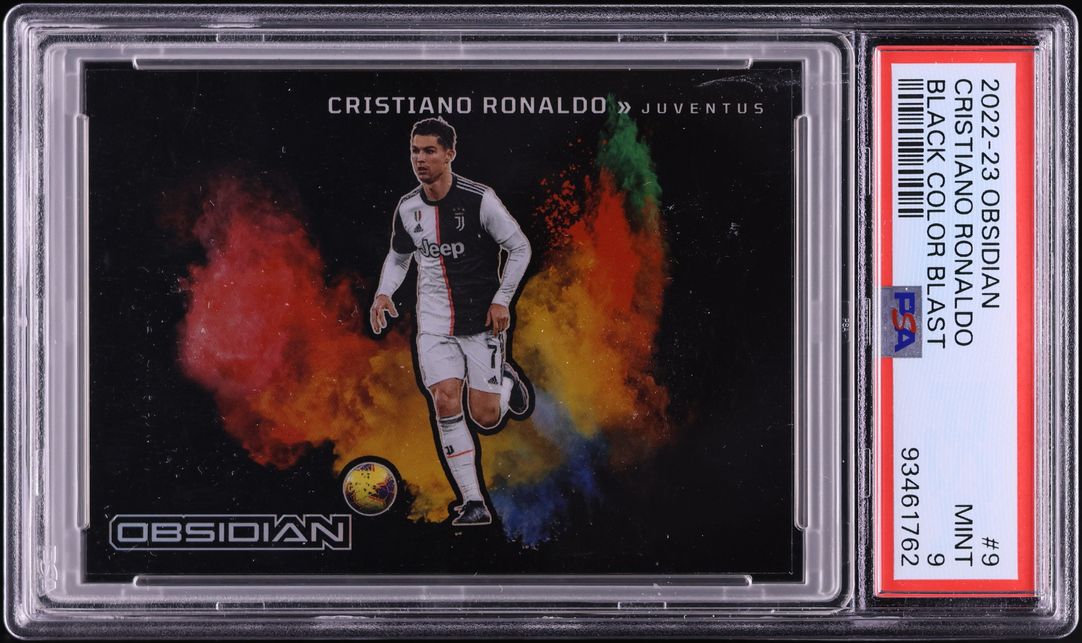 2022 Panini Obsidian Black Colorblast Cristiano Ronaldo #9 PSA 9 MINT