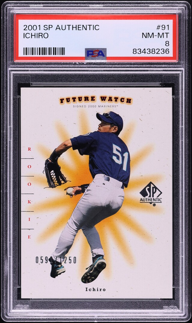 2001 SP Authentic Ichiro ROOKIE /1250 #91 PSA 8 NM-MT