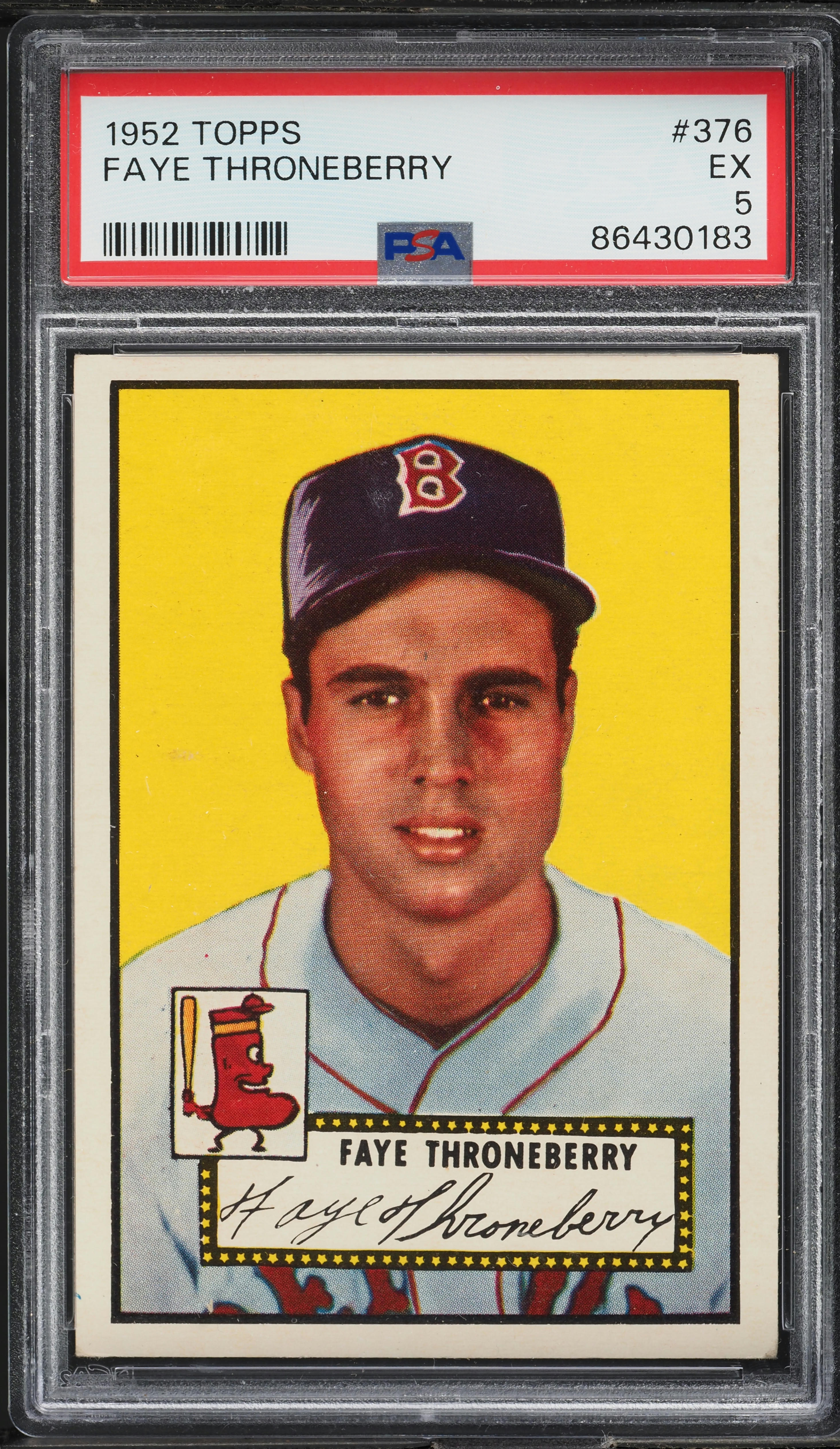 1952 Topps Faye Throneberry #376 PSA 5 EX